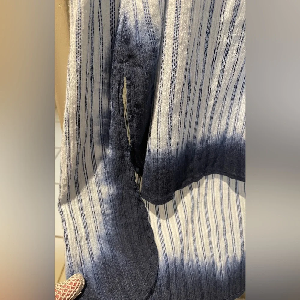 Emma G Blue Striped Cotton Sleeveless Dress - Picture 3 of 14